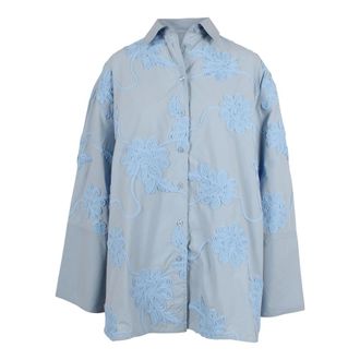 Rotate Oversized Shirt with Kimono Sleeves - female - ROTATE Birger Christensen - Shirts - Blue - S - Blouses & Shirts
