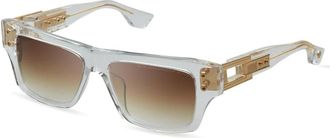 Dita Eyewear Kristallen Geelgouden Zonnebril - unisex - Zonnebrillen - Grijs - ONE Size - Accessoires