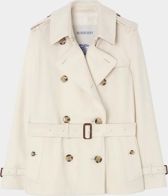 Burberry Kensington Belted Cashmere Short Trench Jacket
