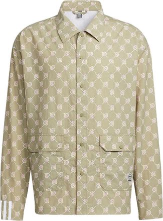 adidas Mens adidas neo Full Print Lapel Jacket Autumn Brown HM2039