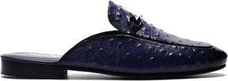 Carlos By Carlos Santana Apollo Bit Slides in Blue Ostrich at Nordstrom, Size 10.5