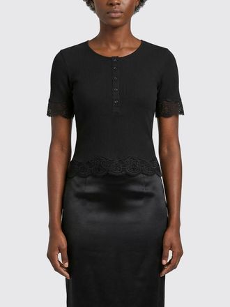 Saint Laurent Top in maglia di seta e pizzo Saint Laurent