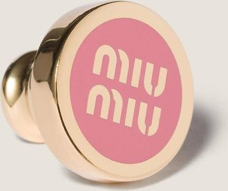 Miu Miu Enameled metal logo brooch