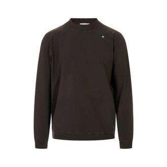 Stone Island Sweatshirts, male, Gray, Size: XL Stretch Cotton Fleece Stellina
