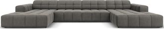BLOOMINGLOFT 6-Sitzer Design Panorama Sofa Chicago, Samtbezug