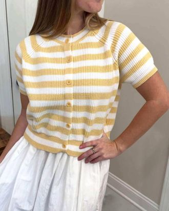 Le Lis Blanc Deux Daisey Sweater In Yellow