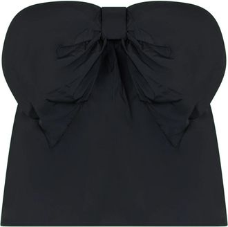 Red Valentino Top Zonder Bandjes Met Elegante Strik - Dames - Tops zonder mouwen - Zwart - 3XS - Polyester - Tops