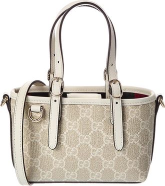 Gucci Gg Emblem Gg Supreme Canvas & Leather Mini Bag