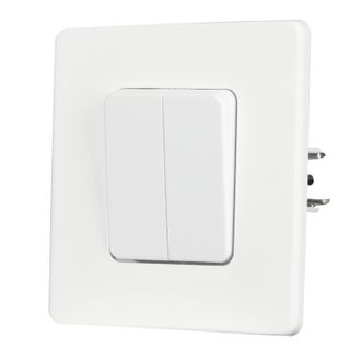 OEM Interruttore Doppio Bianco Per Luce Scale, In Acciaio Laccato