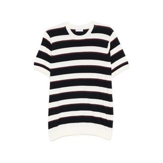 Scaglione Striped-patterb Crew-neck T-shirt