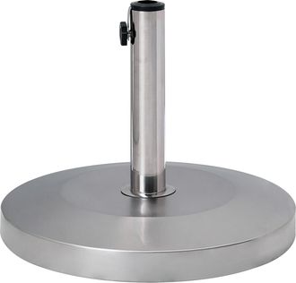 Beliani Base Para Sombrilla Moderna De Jard&iacute;n Exterior Redonda Adaptadores Para Postes De Acero Inoxidable Plateado Craveggia