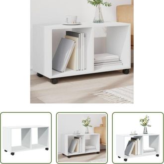 vidaXL Armadietto con ruote - Mobiletto con Ruote Bianco 72x33x42,5 cm in Truciolato