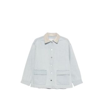 A Gold E Contrast-collar Denim Jacket