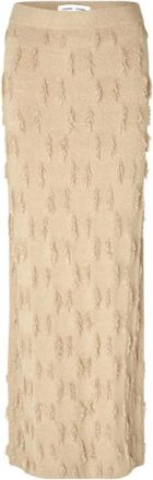 Sams&oslash;e & Sams&oslash;e Gebreide Lange Rok - Dames - Maxi Rokken - Beige - XS - Rokken