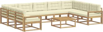 vidaXL Conjunto De Sof&aacute;s De Exterior 10 Uds. Blanco Y Crema Vidaxl