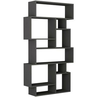 Dmora Dmora - Estante Para Libros Dlusuard, Estante De Oficina, Porta Libros M&oacute;vil, Biblioteca, 96x26h169 Cm, Antracita