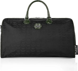 Philipp Plein Tassen, Heren, Zwart, ONE Size, Nylon, Nylon Weekend Bag Monogram