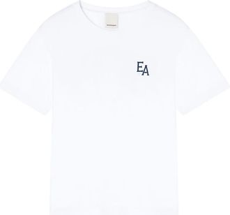 Emporio Armani Eagle Club Jersey T-Shirt - Dames - T-shirts - Wit - M - Katoen - Tops