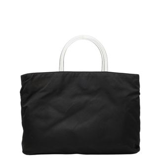 Prada Black Nylon Plastic Handbag Tote Bag (Pre-Owned)