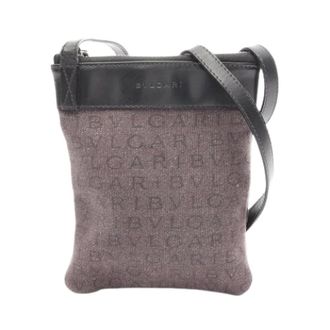 Bulgari Pre-owned Vintage Canvas Schoudertas - Dames - Pre-owned - Bruin - Maat: ONE Size Leer