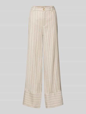 Mos Mosh Wide Leg Pants aus Leinen-Mix mit Eingrifftaschen in Hellrot, Gr&ouml;&szlig;e 34