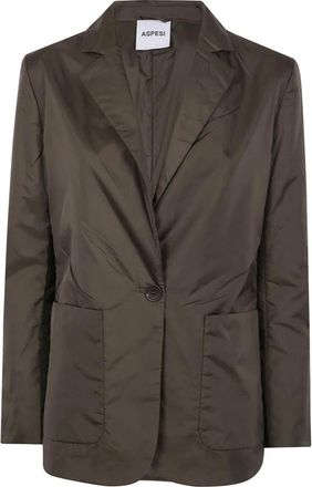 Aspesi N538 Gewatteerd Jack - Dames - Blazers - Groen - XL - Leer - Jassen