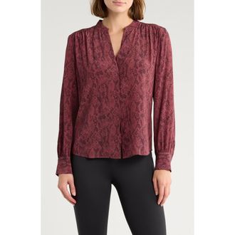 BOSS Banora Silk Top in Burgundy at Nordstrom Rack, Size 12