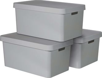 Curver Curver Infinity Cajas De Almacenamiento Apilables Gris 45l