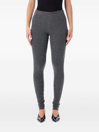 The Garment ribbed-knit belt-loops leggings - women - Wool/Cashmere - 10 - Grey