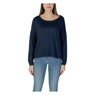 Liu Jo Trui met ronde hals van gebreide stof - Dames - Ronde hals truien - Blauw - L - Truien & Vesten