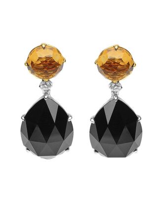 House of Brilliance Haus Of Brilliance Colorful Gemstones 18K Rose Gold 40.12 Ct. Tw. Diamond & Gemstone Dangle Earrings