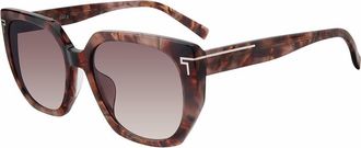 Tumi Brown Gradient Geometric Unisex Sunglasses STU515 0ROG 56