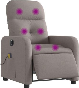 vidaXL Vidaxl - Sill&oacute;n Reclinable De Masaje El&eacute;ctrico Tela Gris Taupe