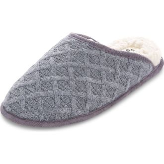 Floopi Isabel Lattice Knit Scuff Slipper in Grey at Nordstrom Rack, Size Large