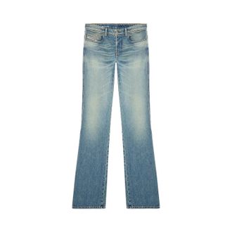 Diesel Herenjeans van denim met lage taille en rechte pijpen (Blauwe Denim)