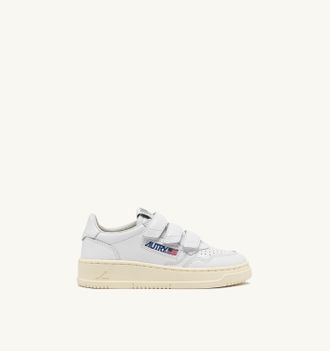 Autry MEDALIST KIDSTRIPES LOW SNEAKERS IN WHITE LEATHER