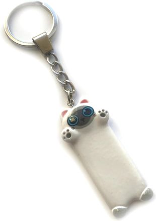 Generic KEYRING - Cat - Resin Pendant. Split Ring. Key Ring. Cute Cat Keychain Siamese