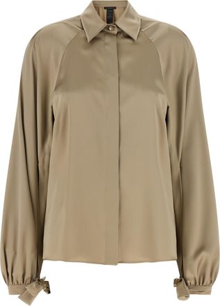 Max Mara Beige Silk Womens Blouse