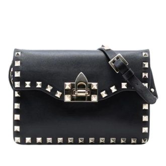 Valentino Pre-owned Cross Body Bags, female, Black, Size: ONE SIZE Pre-owned Rockstud Crossbody Bag