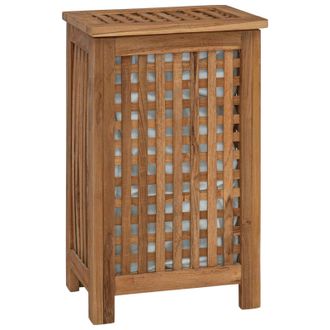 vidaXL Cesta De Lavander&iacute;a Natural Madera De Teca Maciza Vidaxl