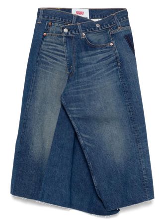 Junya Watanabe Blue Denim Asymmetric Skirt