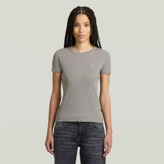 G-Star Rib Cap Sleeve T-shirt - Grijs - Dames