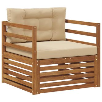 vidaXL Sof&aacute; De Exterior Madera De Acacia S&oacute;lida Y Poli&eacute;ster Vidaxl