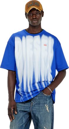 Diesel Cotton T-shirt with bold logo print - T-Shirts - Man - Multicolor
