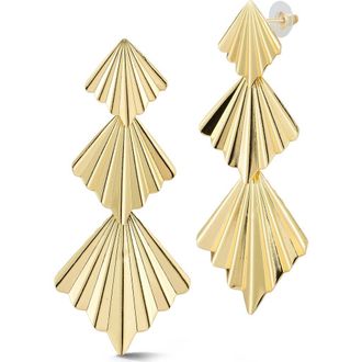 Sphera Milano Textured Fan Drop Earrings in Gold at Nordstrom Rack
