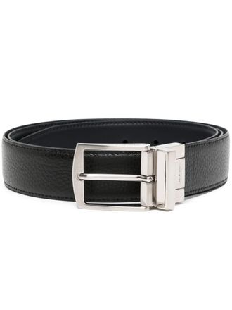 Giorgio Armani engraved-logo detail belt - Nero