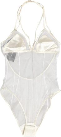 Dolce & Gabbana Doorzichtige Nylon Halter Bodysuit - Dames - Bodies - Wit - S - Nylon - Tops