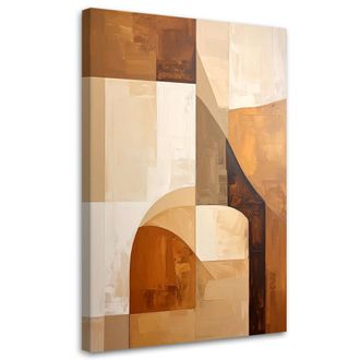Feeby Impresi&oacute;n De Imagen, Composici&oacute;n Geom&eacute;trica En Tonos Beige, 80x120