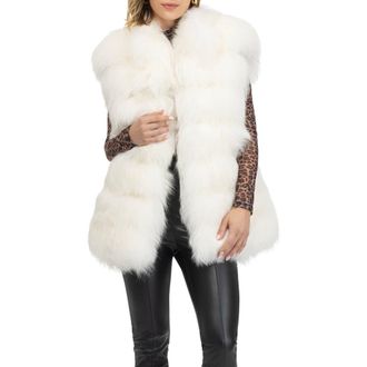 Gorski Genuine Shearling Vest in White at Nordstrom, Size X-Small