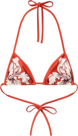 La DoubleJ Top bikini a fiori - Arancione
